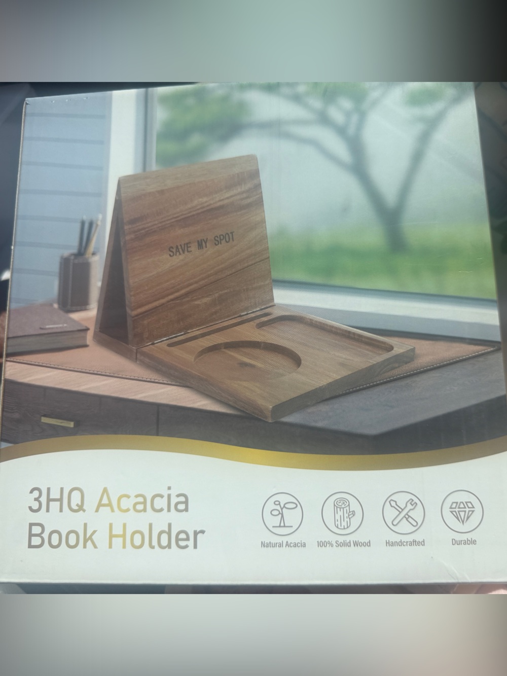 3HQ Acacia Book Holder - Brand New